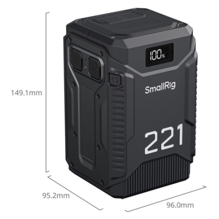 SmallRig 5865 T221 - akumulator V-Mount z odpornością Triple-Proof - wymiary